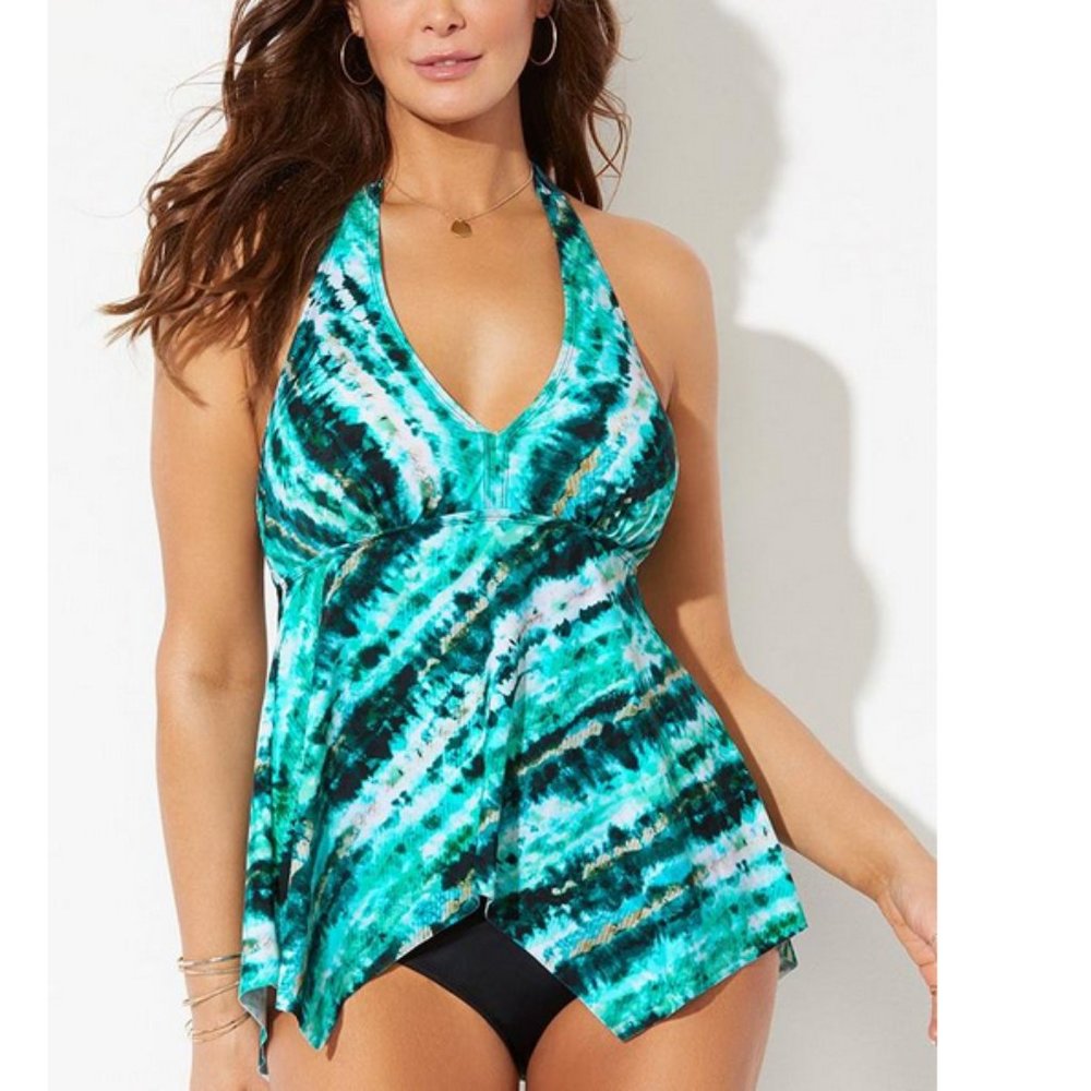 Nwt Halter Hankie Hem tankini Top Swimsuits For All